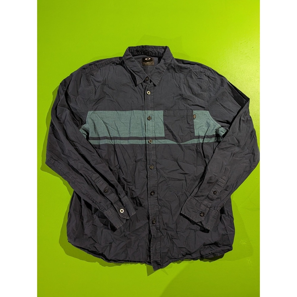 Oakley‎ Brand Longsleeve Button-Up Shirt Blue Size XL